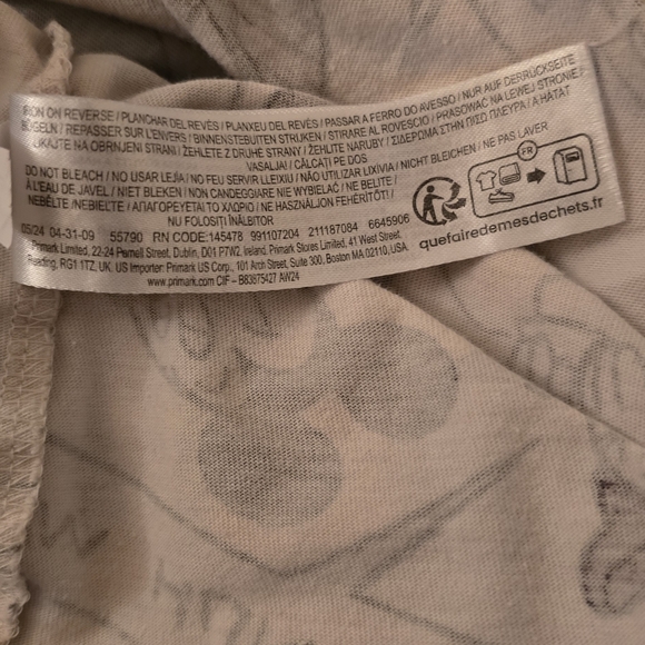 Disney Mickey Mouse Pajama Set Primark Loungewear Sleepwear Gray XL - Picture 6 of 11